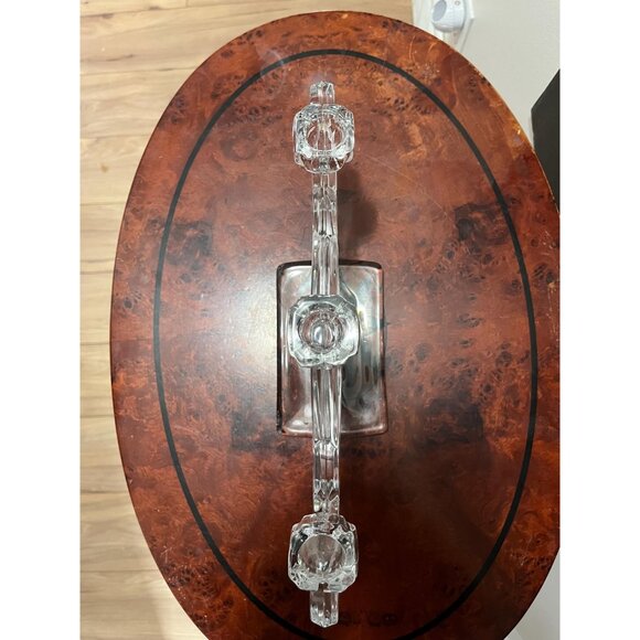 Vtg Viking Glass 3 Light Candelabra Mid Century Vintage Crystal Centrepiece - Picture 7 of 10